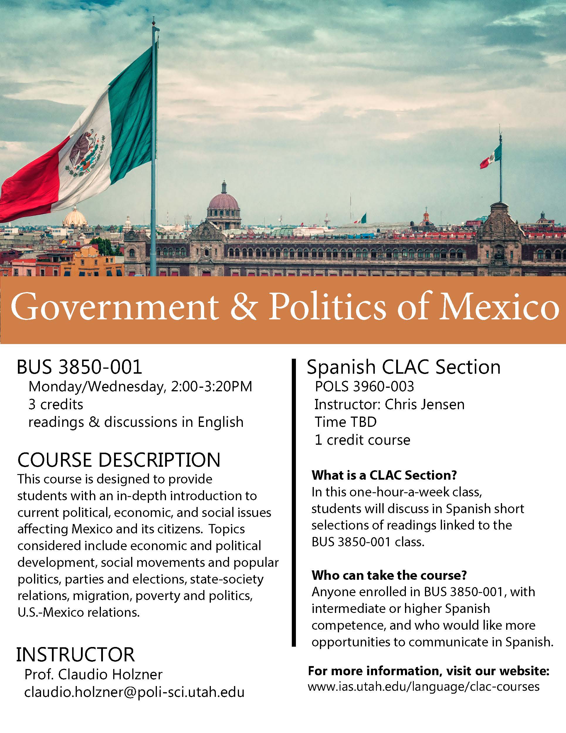 BUS 3850  Government & Politics of Mexico