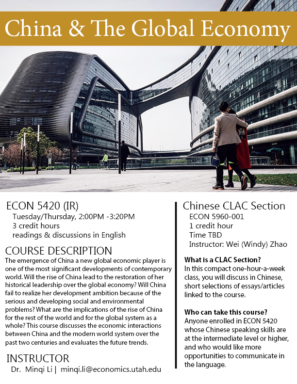 ECON 5420  China and the Global Economy