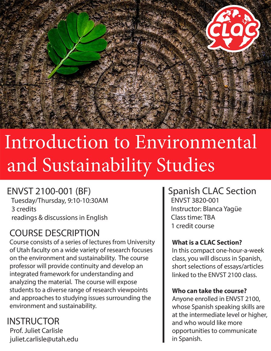 ENVST 2100  Intro to Environmental & Sustainability Studies