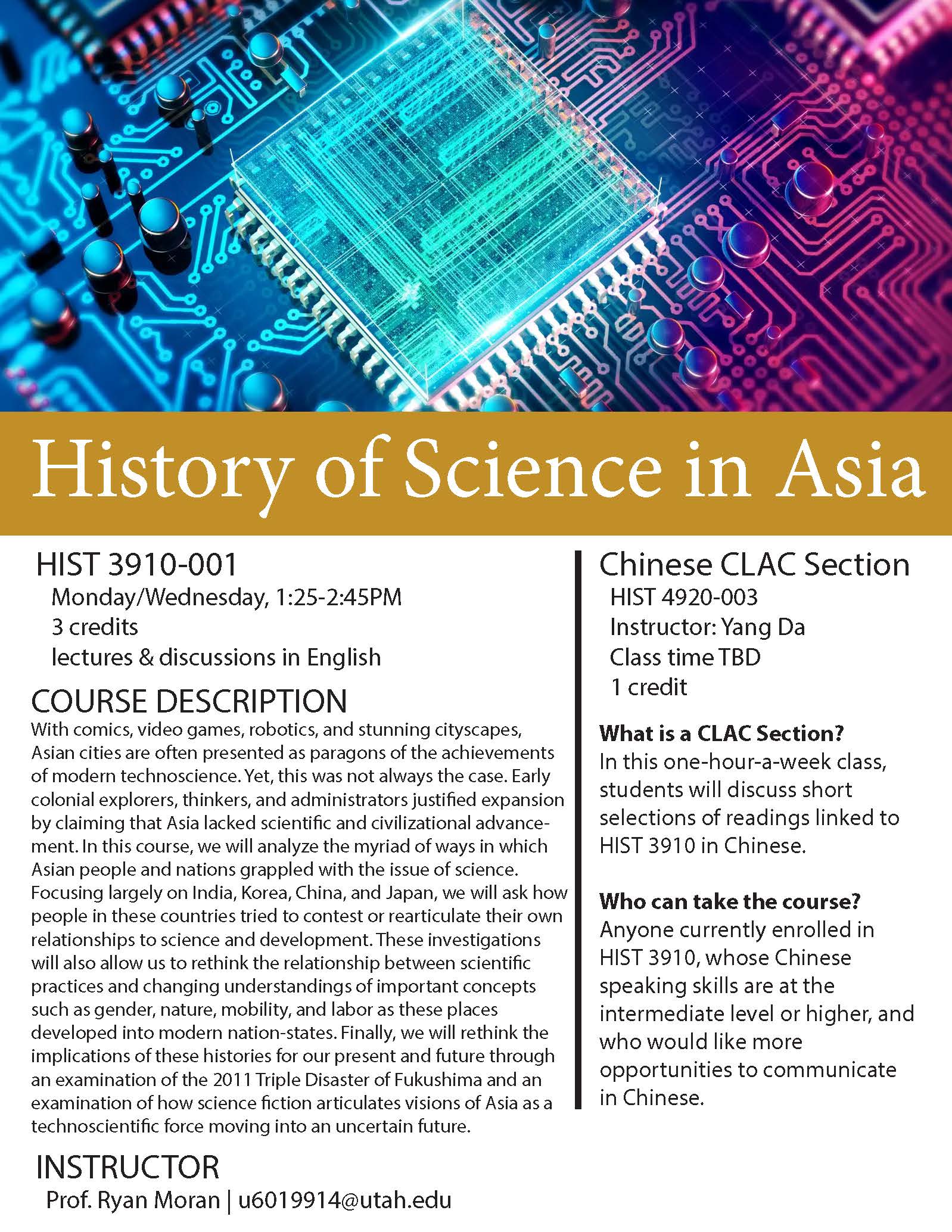 HIST 3910  History of Science in Asia