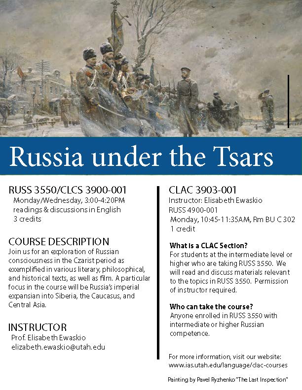 RUSS 3550 RUSSIA UNDER THE TSARS 