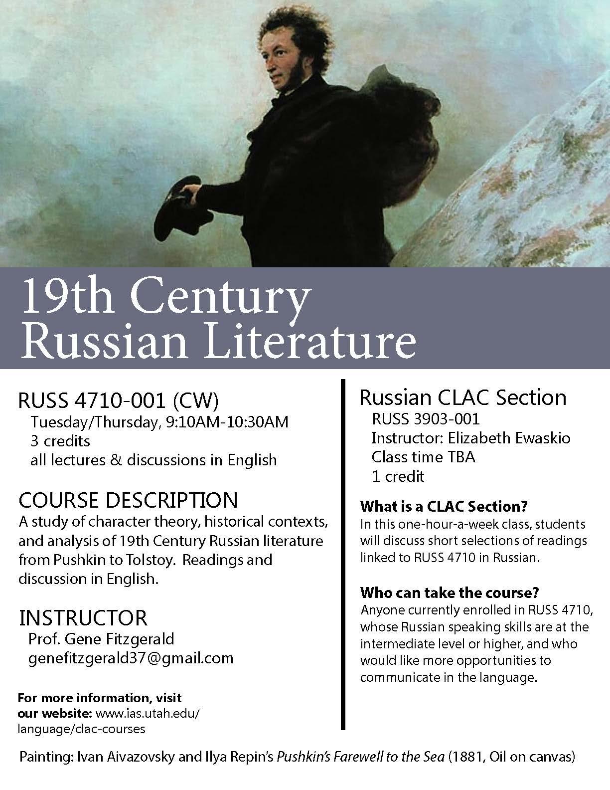 RUSS 4710  19th Century Russian Literature