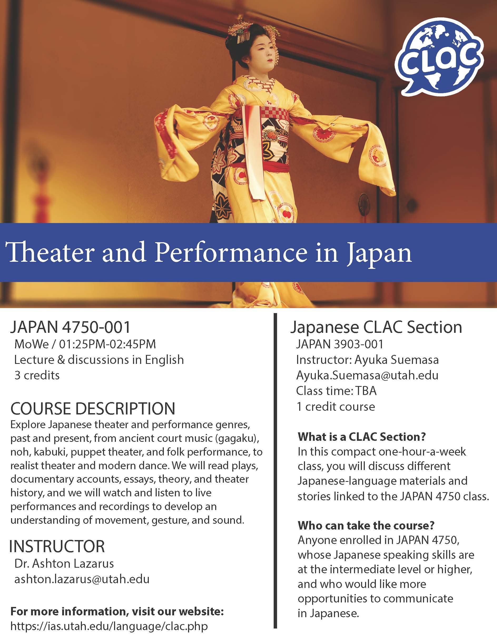 JAPAN 4750 Theater and Performance in Japan
