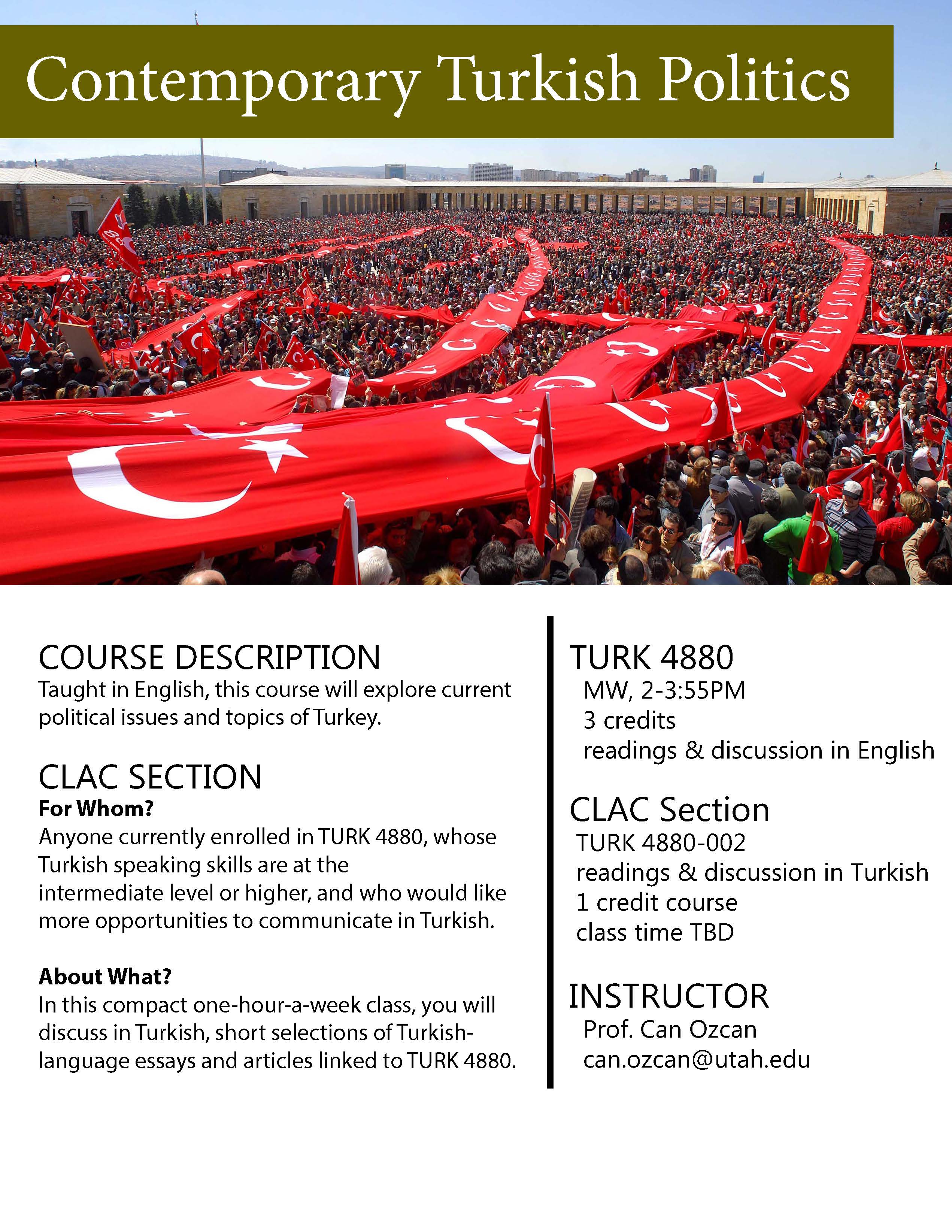 TURK 4880  Modern Turkish Politics